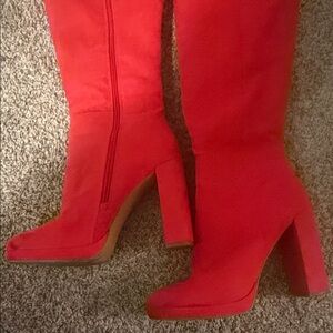 Red Women's High Heel Boots